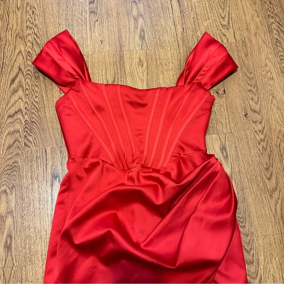 House of CB London Red Loretta Dress Size L+ 14-16 - Picture 5 of 14